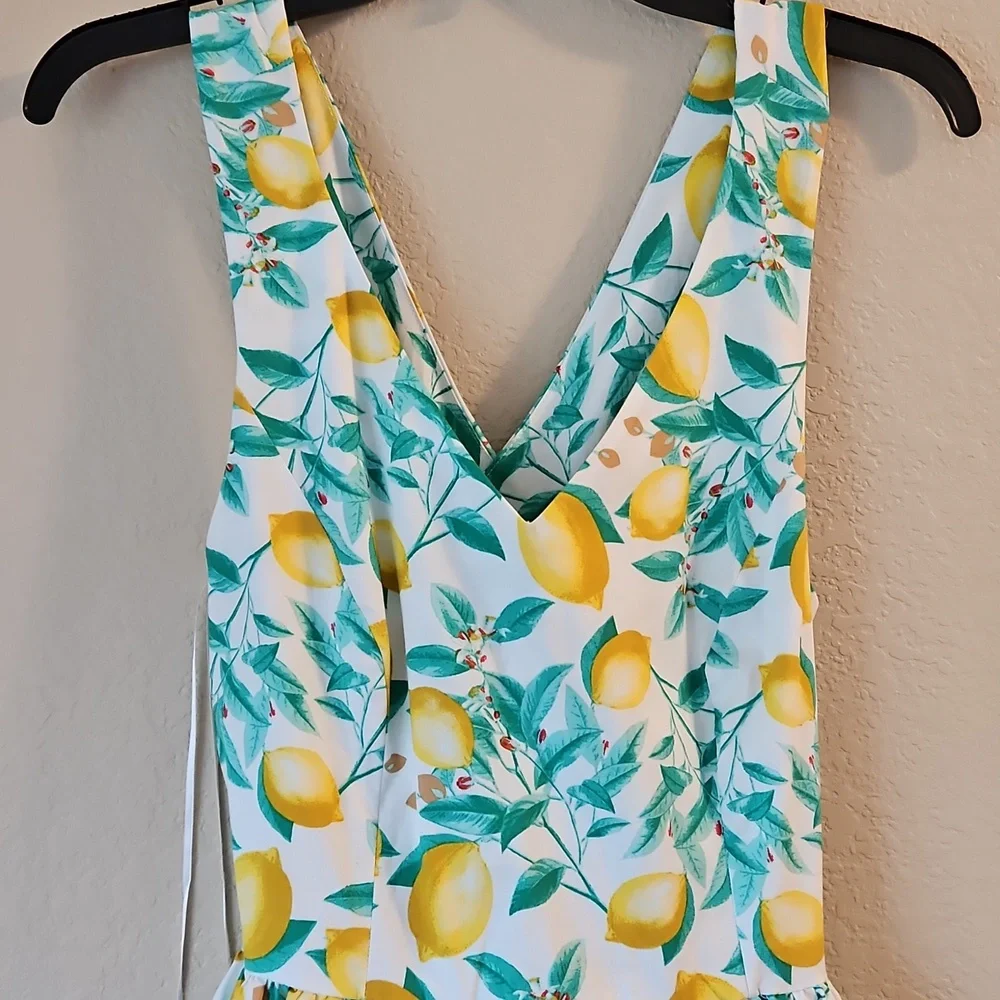 Elle Lemon Print Dress Size 4‎ - Picture 2 of 8